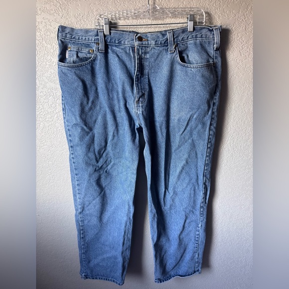 Carhartt Light Blue relaxed fit Straight Jeans Sz 42x30 denim casual basics - Picture 1 of 4